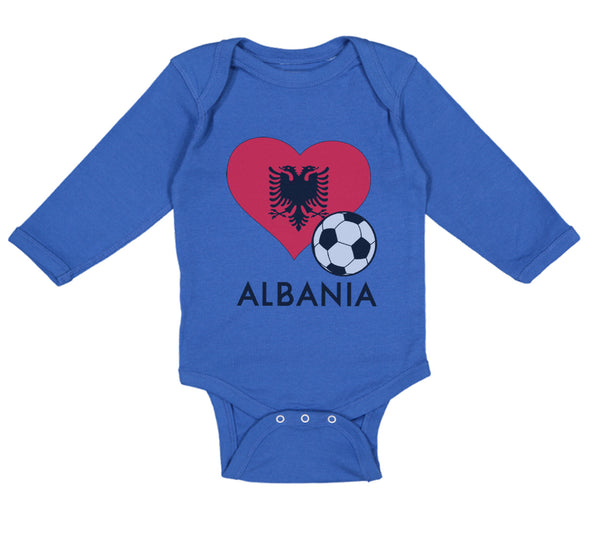 Long Sleeve Bodysuit Baby Albanian Soccer Albania Football Football Cotton - Cute Rascals