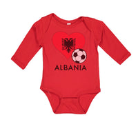 Long Sleeve Bodysuit Baby Albanian Soccer Albania Football Football Cotton - Cute Rascals