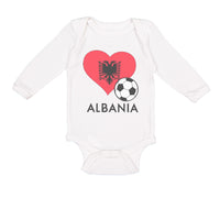 Long Sleeve Bodysuit Baby Albanian Soccer Albania Football Football Cotton - Cute Rascals