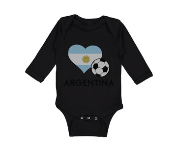 Long Sleeve Bodysuit Baby Argentinian Soccer Argentina Football Cotton