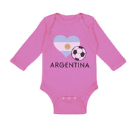 Long Sleeve Bodysuit Baby Argentinian Soccer Argentina Football Cotton - Cute Rascals