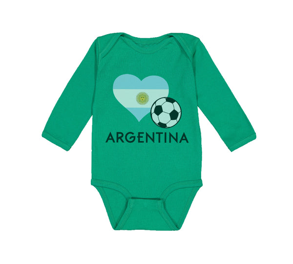 Long Sleeve Bodysuit Baby Argentinian Soccer Argentina Football Cotton - Cute Rascals