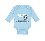 Long Sleeve Bodysuit Baby Argentinian Soccer Argentina Football Cotton - Cute Rascals