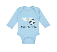 Long Sleeve Bodysuit Baby Argentinian Soccer Argentina Football Cotton - Cute Rascals