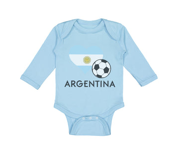 Long Sleeve Bodysuit Baby Argentinian Soccer Argentina Football Cotton