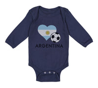 Long Sleeve Bodysuit Baby Argentinian Soccer Argentina Football Cotton - Cute Rascals