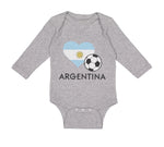 Long Sleeve Bodysuit Baby Argentinian Soccer Argentina Football Cotton - Cute Rascals