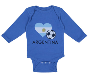 Long Sleeve Bodysuit Baby Argentinian Soccer Argentina Football Cotton