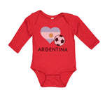 Long Sleeve Bodysuit Baby Argentinian Soccer Argentina Football Cotton - Cute Rascals