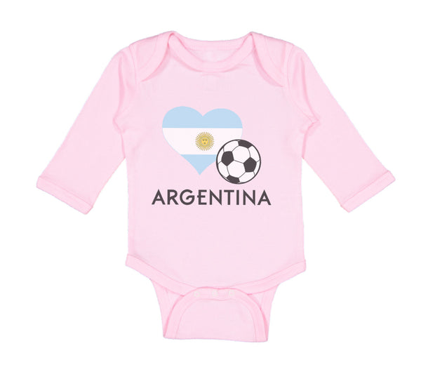 Long Sleeve Bodysuit Baby Argentinian Soccer Argentina Football Cotton - Cute Rascals