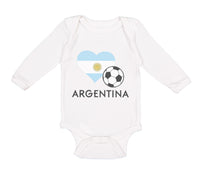 Long Sleeve Bodysuit Baby Argentinian Soccer Argentina Football Cotton - Cute Rascals