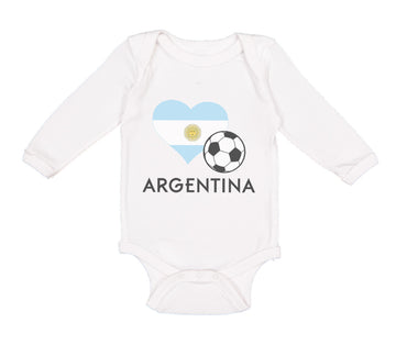 Long Sleeve Bodysuit Baby Argentinian Soccer Argentina Football Cotton