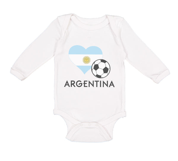 Long Sleeve Bodysuit Baby Argentinian Soccer Argentina Football Cotton - Cute Rascals