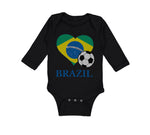 Long Sleeve Bodysuit Baby Brazilian Soccer Brazil Football Football Cotton - Cute Rascals