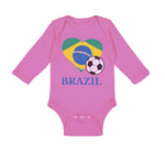 Long Sleeve Bodysuit Baby Brazilian Soccer Brazil Football Football Cotton - Cute Rascals
