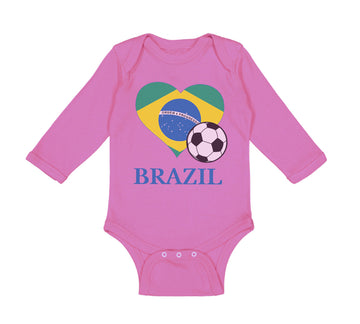 Long Sleeve Bodysuit Baby Brazilian Soccer Brazil Football Football Cotton