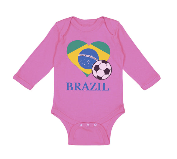 Long Sleeve Bodysuit Baby Brazilian Soccer Brazil Football Football Cotton - Cute Rascals