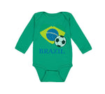 Long Sleeve Bodysuit Baby Brazilian Soccer Brazil Football Football Cotton - Cute Rascals