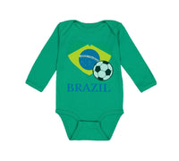 Long Sleeve Bodysuit Baby Brazilian Soccer Brazil Football Football Cotton - Cute Rascals