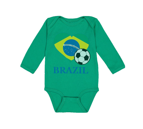 Long Sleeve Bodysuit Baby Brazilian Soccer Brazil Football Football Cotton - Cute Rascals