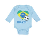 Long Sleeve Bodysuit Baby Brazilian Soccer Brazil Football Football Cotton - Cute Rascals