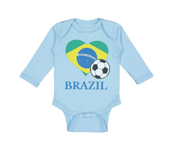Long Sleeve Bodysuit Baby Brazilian Soccer Brazil Football Football Cotton