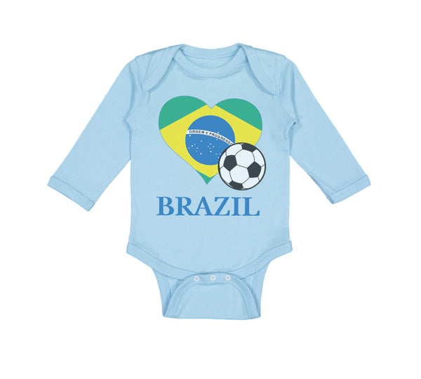 Long Sleeve Bodysuit Baby Brazilian Soccer Brazil Football Football Cotton - Cute Rascals