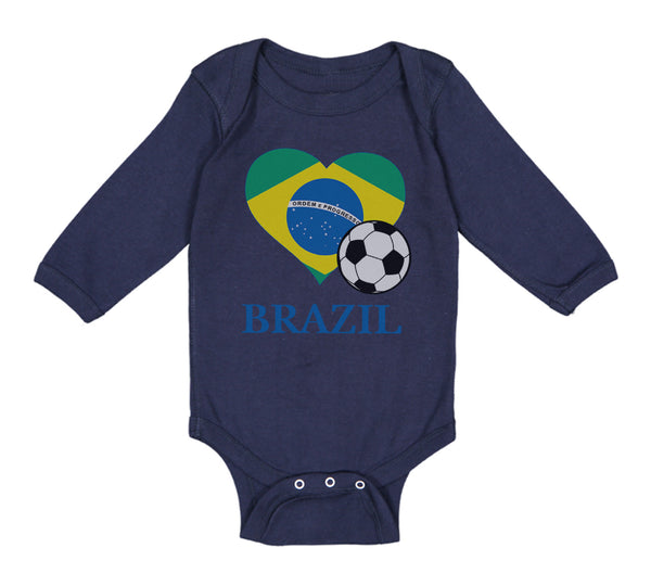 Long Sleeve Bodysuit Baby Brazilian Soccer Brazil Football Football Cotton - Cute Rascals