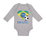 Long Sleeve Bodysuit Baby Brazilian Soccer Brazil Football Football Cotton - Cute Rascals