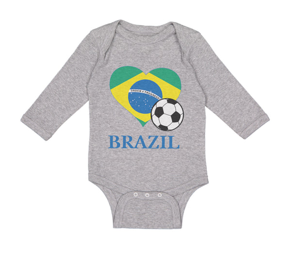 Long Sleeve Bodysuit Baby Brazilian Soccer Brazil Football Football Cotton - Cute Rascals