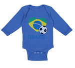 Long Sleeve Bodysuit Baby Brazilian Soccer Brazil Football Football Cotton - Cute Rascals