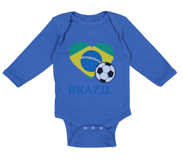 Long Sleeve Bodysuit Baby Brazilian Soccer Brazil Football Football Cotton - Cute Rascals
