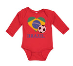 Long Sleeve Bodysuit Baby Brazilian Soccer Brazil Football Football Cotton - Cute Rascals