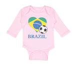 Long Sleeve Bodysuit Baby Brazilian Soccer Brazil Football Football Cotton - Cute Rascals