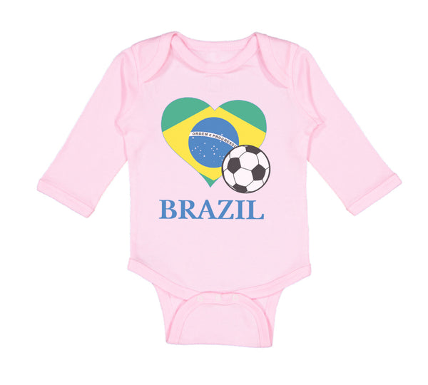 Long Sleeve Bodysuit Baby Brazilian Soccer Brazil Football Football Cotton - Cute Rascals