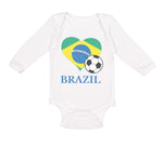 Long Sleeve Bodysuit Baby Brazilian Soccer Brazil Football Football Cotton - Cute Rascals