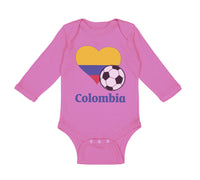 Long Sleeve Bodysuit Baby Colombian Soccer Colombia Football Boy & Girl Clothes - Cute Rascals