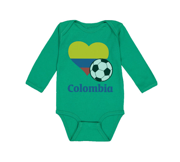 Long Sleeve Bodysuit Baby Colombian Soccer Colombia Football Boy & Girl Clothes - Cute Rascals