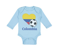 Long Sleeve Bodysuit Baby Colombian Soccer Colombia Football Boy & Girl Clothes - Cute Rascals