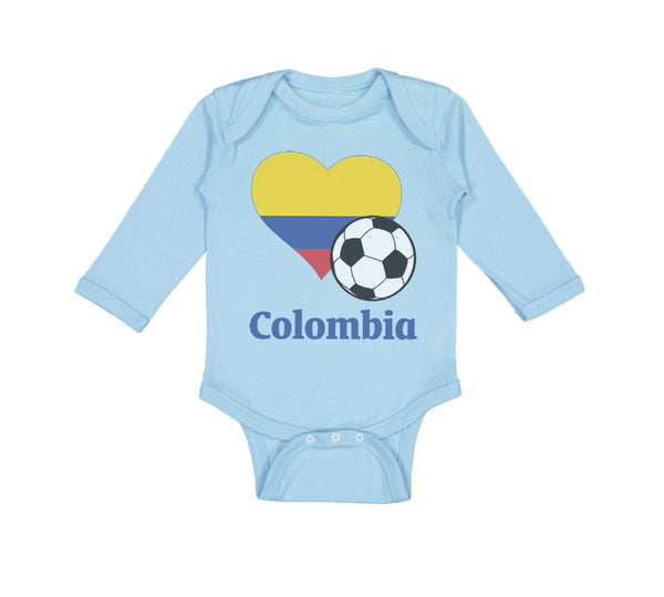 Long Sleeve Bodysuit Baby Colombian Soccer Colombia Football Boy & Girl Clothes - Cute Rascals