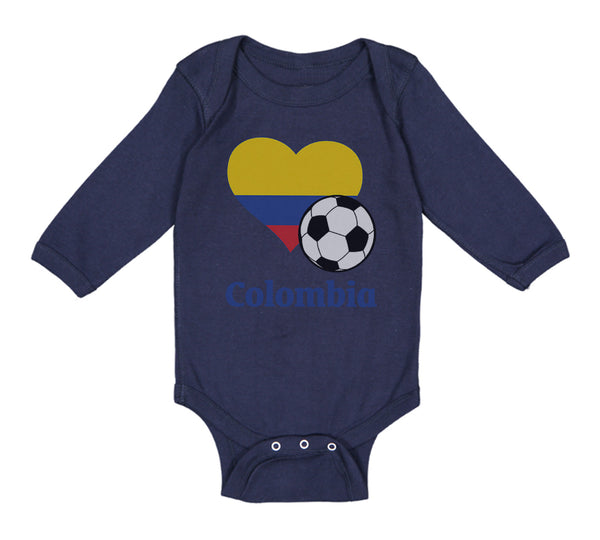 Long Sleeve Bodysuit Baby Colombian Soccer Colombia Football Boy & Girl Clothes - Cute Rascals
