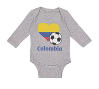 Long Sleeve Bodysuit Baby Colombian Soccer Colombia Football Boy & Girl Clothes - Cute Rascals