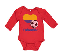 Long Sleeve Bodysuit Baby Colombian Soccer Colombia Football Boy & Girl Clothes - Cute Rascals