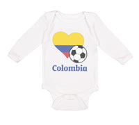Long Sleeve Bodysuit Baby Colombian Soccer Colombia Football Boy & Girl Clothes - Cute Rascals