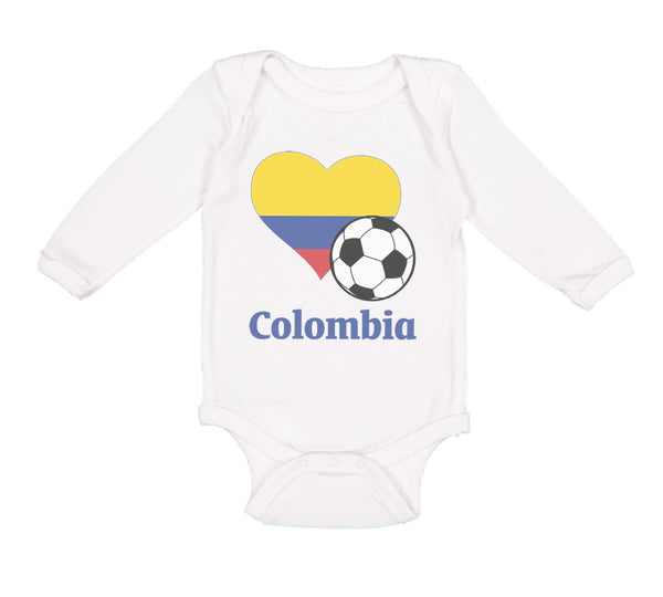 Long Sleeve Bodysuit Baby Colombian Soccer Colombia Football Boy & Girl Clothes - Cute Rascals
