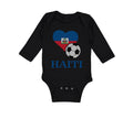Long Sleeve Bodysuit Baby Haitian Soccer Haiti Football Football Cotton