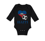 Long Sleeve Bodysuit Baby Haitian Soccer Haiti Football Football Cotton - Cute Rascals