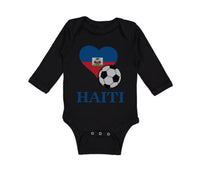 Long Sleeve Bodysuit Baby Haitian Soccer Haiti Football Football Cotton - Cute Rascals