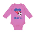 Long Sleeve Bodysuit Baby Haitian Soccer Haiti Football Football Cotton