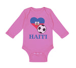 Long Sleeve Bodysuit Baby Haitian Soccer Haiti Football Football Cotton - Cute Rascals